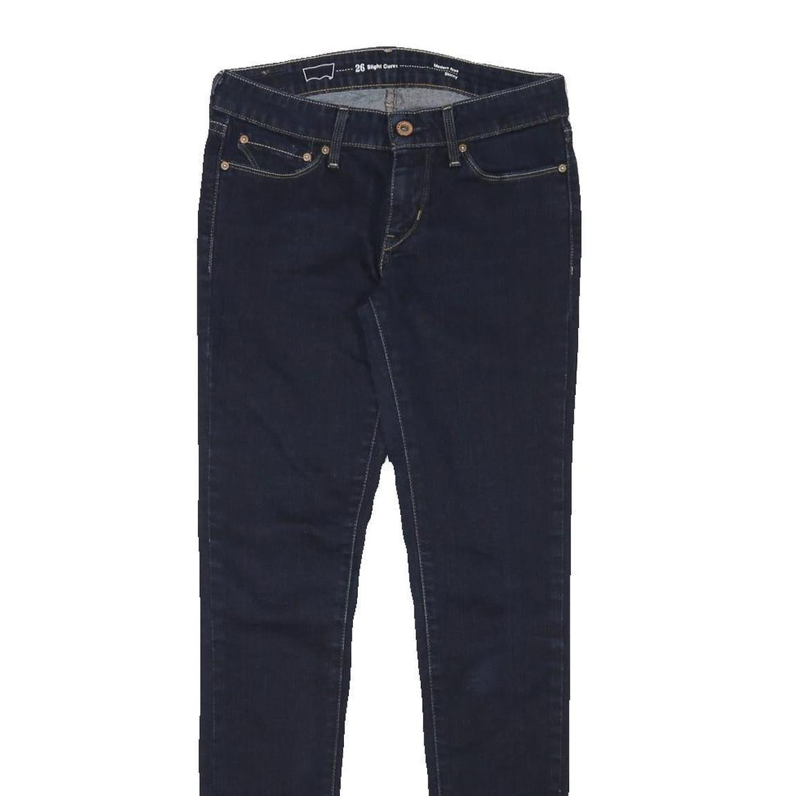 LEVI'S Womens Slim Blue Denim Plain Slim Zip W26 L30 Skinny Jeans