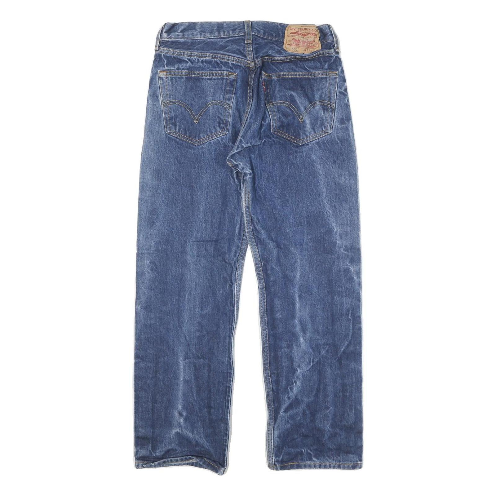 LEVI'S 501 Mens Jeans Blue Regular Straight Denim Medium W29 L27 Classic Fit