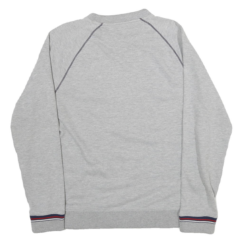 FILA Mens Grey Cotton Blend Crew Neck Sweatshirt M Logo Embroidered Casual