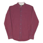 TIMBERLAND Mens Red & Blue Check Shirt M Cotton Blend Button Down Collar Casual