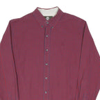 TIMBERLAND Mens Red & Blue Check Shirt M Cotton Blend Button Down Collar Casual