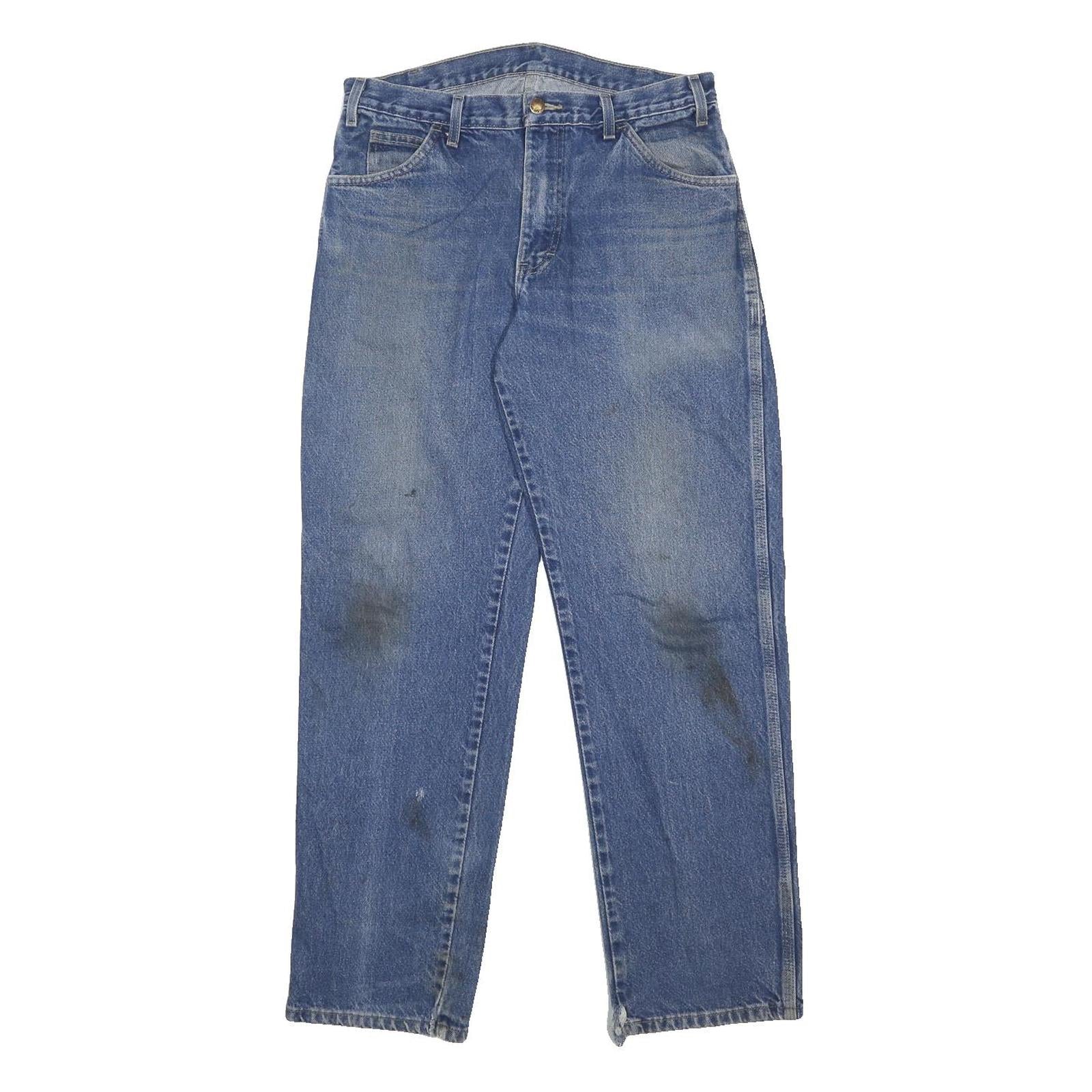 DICKIES Mens Blue Regular Straight Denim Light W33 L32 Cotton Workwear Jeans