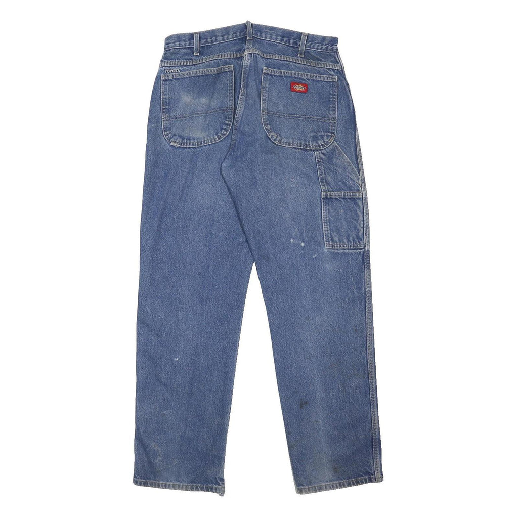 DICKIES Mens Blue Regular Straight Denim Light W33 L32 Cotton Workwear Jeans