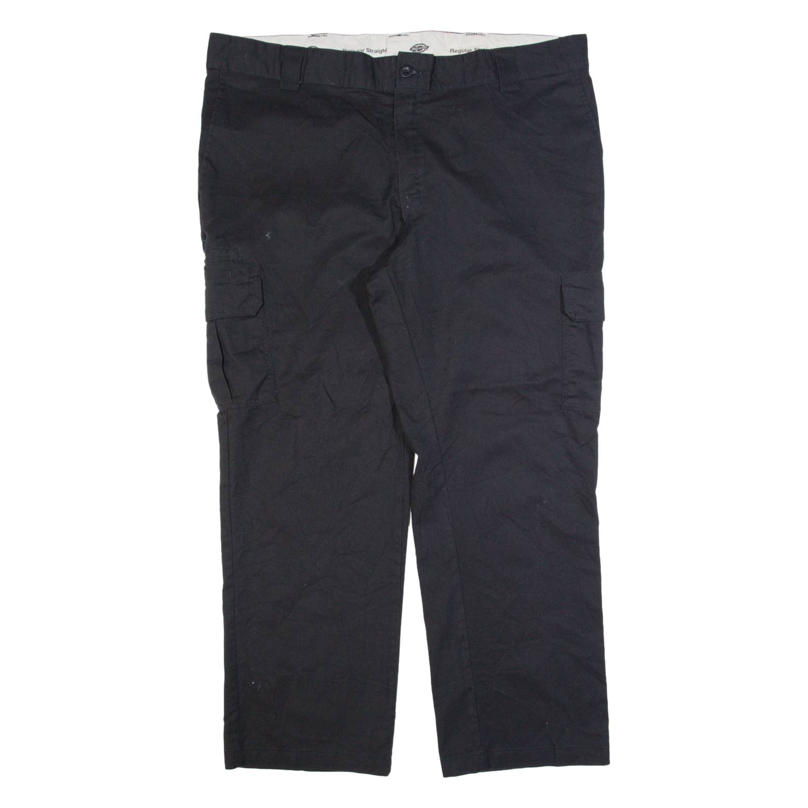 DICKIES Cargo Workwear Mens Trousers Black Regular Straight W42 L30