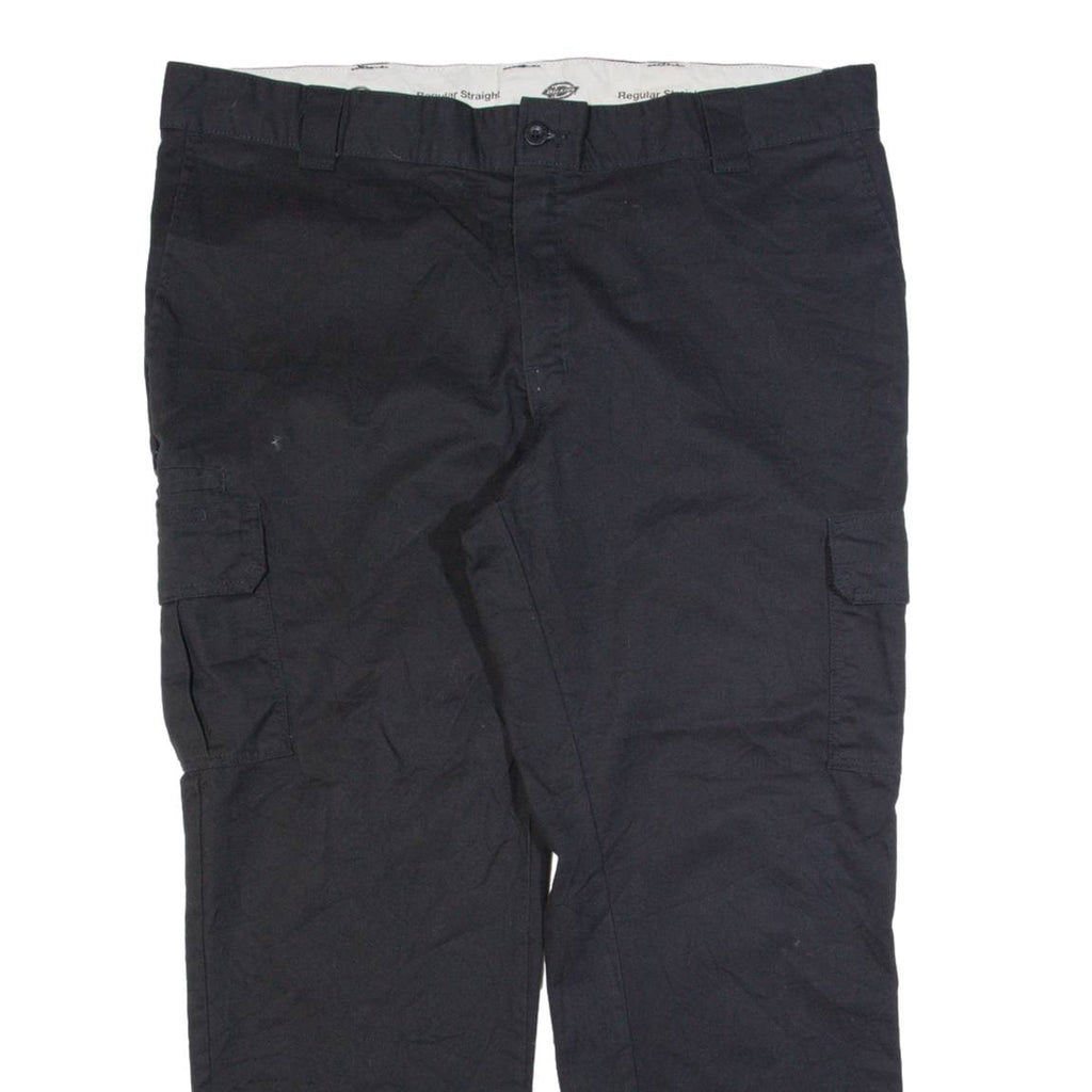 DICKIES Cargo Workwear Mens Trousers Black Regular Straight W42 L30