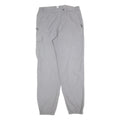 Mens Grey Polyester Blend Regular Fit Trousers W32 L32 Cargo Pockets Zip Closure