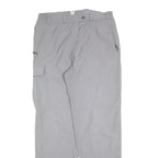 Mens Grey Polyester Blend Regular Fit Trousers W32 L32 Cargo Pockets Zip Closure