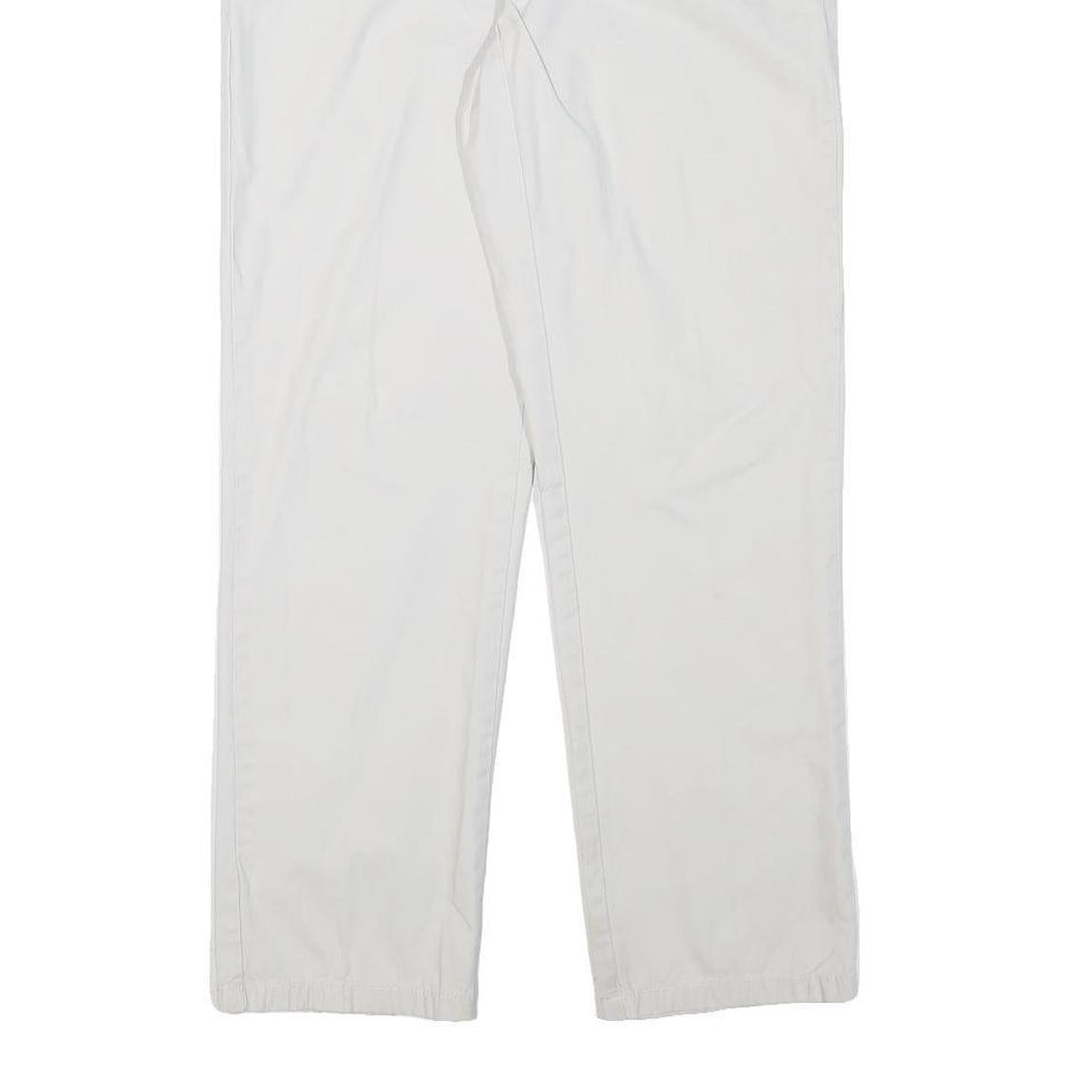 TOMMY HILFIGER Mens Cotton Blend White Regular Fit Straight Trousers W30 L28