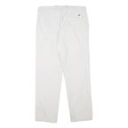 TOMMY HILFIGER Mens Cotton Blend White Regular Fit Straight Trousers W30 L28