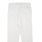 TOMMY HILFIGER Mens Cotton Blend White Regular Fit Straight Trousers W30 L28