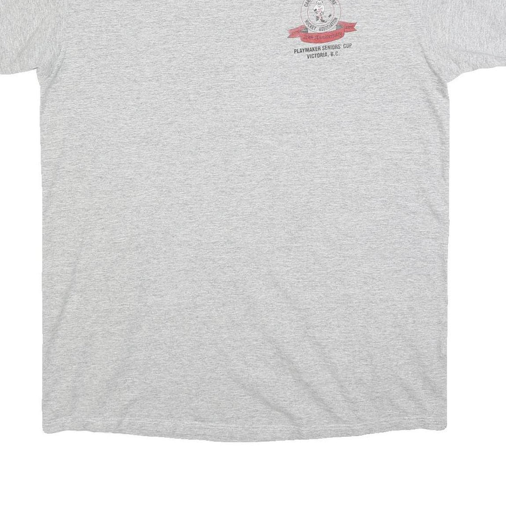 NUTMEG Mens Grey Playmaker Seniors Cup Graphic T-Shirt 2XL Short Sleeve Crew