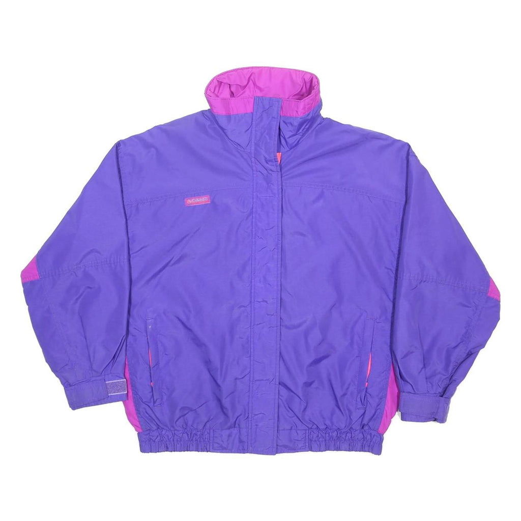 COLUMBIA Womens Purple & Pink Outdoor Jacket L Nylon Casual Button Closure