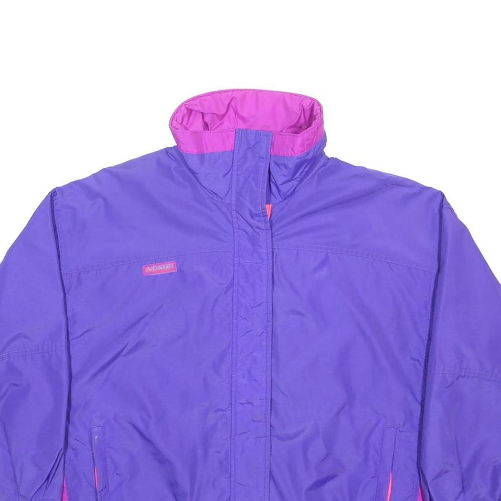 COLUMBIA Womens Purple & Pink Outdoor Jacket L Nylon Casual Button Closure