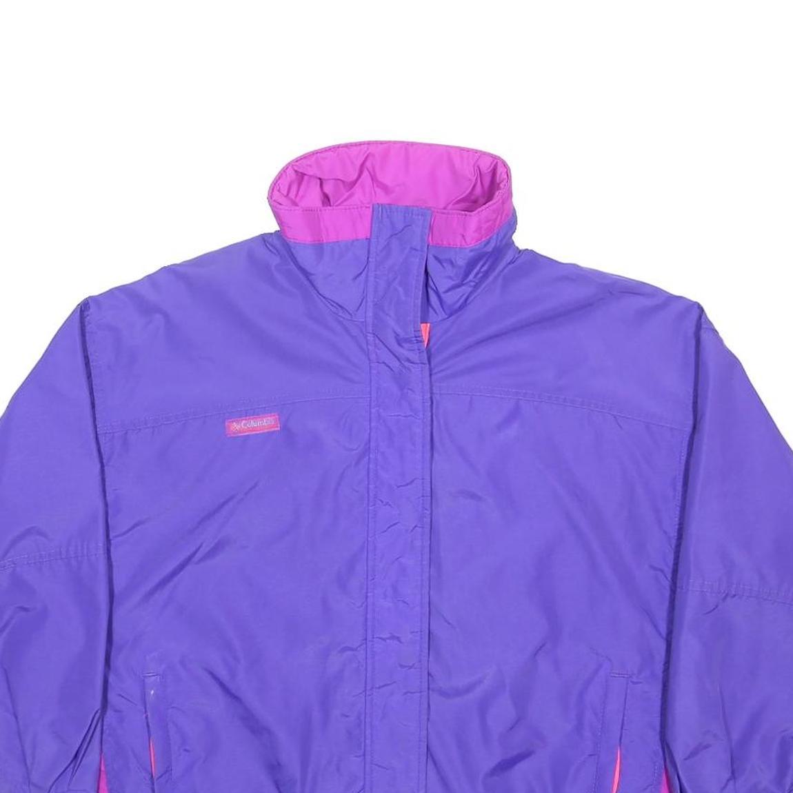 COLUMBIA Womens Purple & Pink Outdoor Jacket L Nylon Casual Button Closure