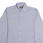 BOSS HUGO BOSS Mens Blue Check Shirt M Business Casual Cotton Long Sleeve