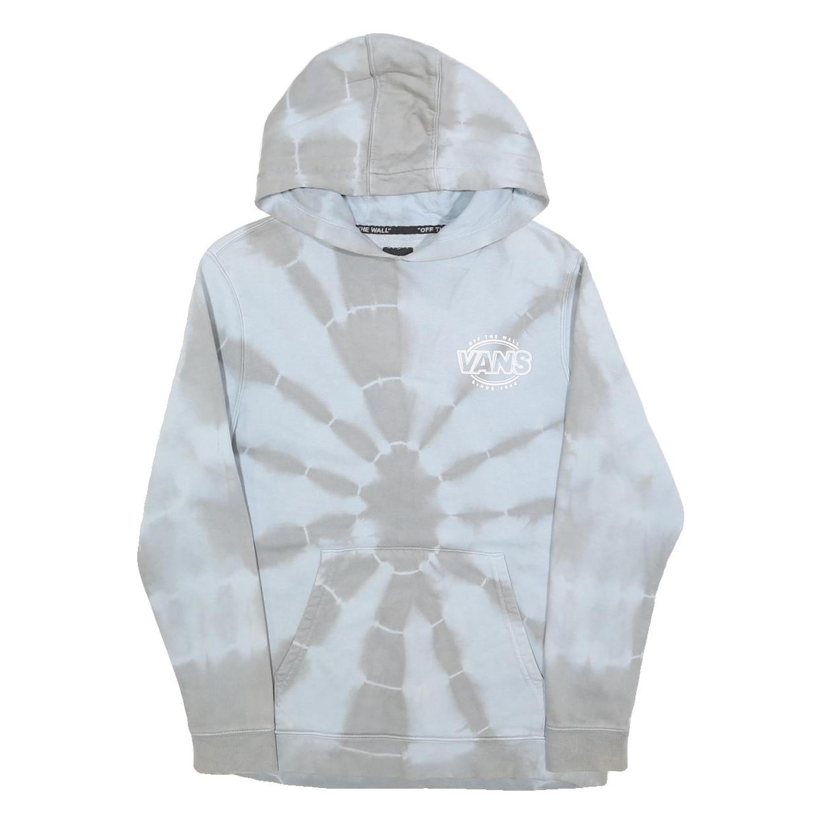 VANS Boys Blue & Grey Tie Dye Pullover Hoodie L Cotton Casual Warm