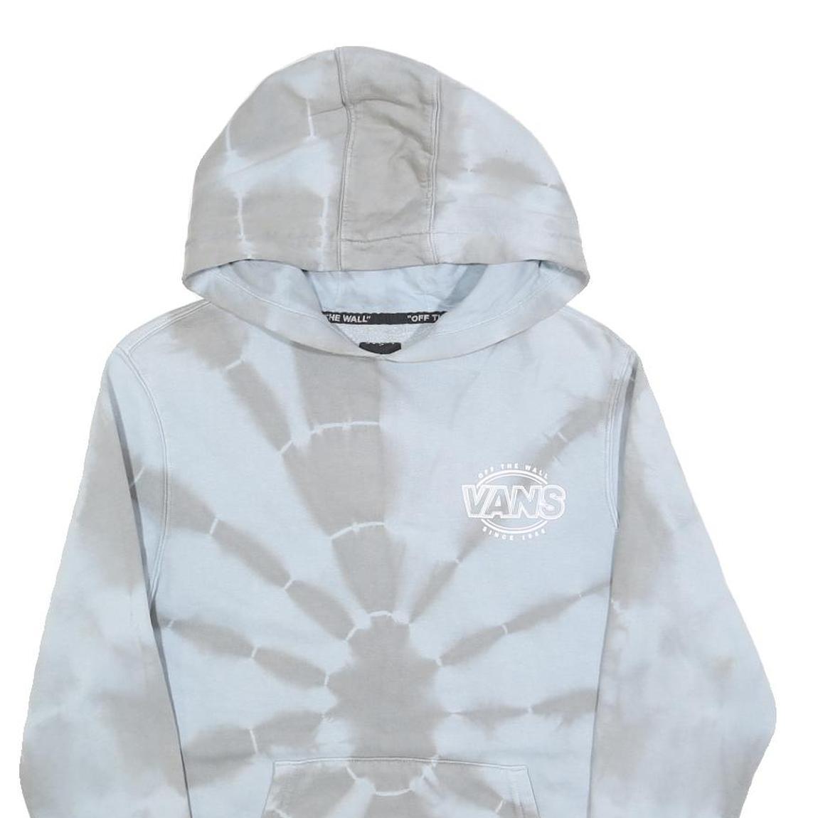 VANS Boys Blue & Grey Tie Dye Pullover Hoodie L Cotton Casual Warm