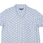 TOMMY HILFIGER Womens Blue & White Polka Dot Shirt XL Casual Cotton Blend Button