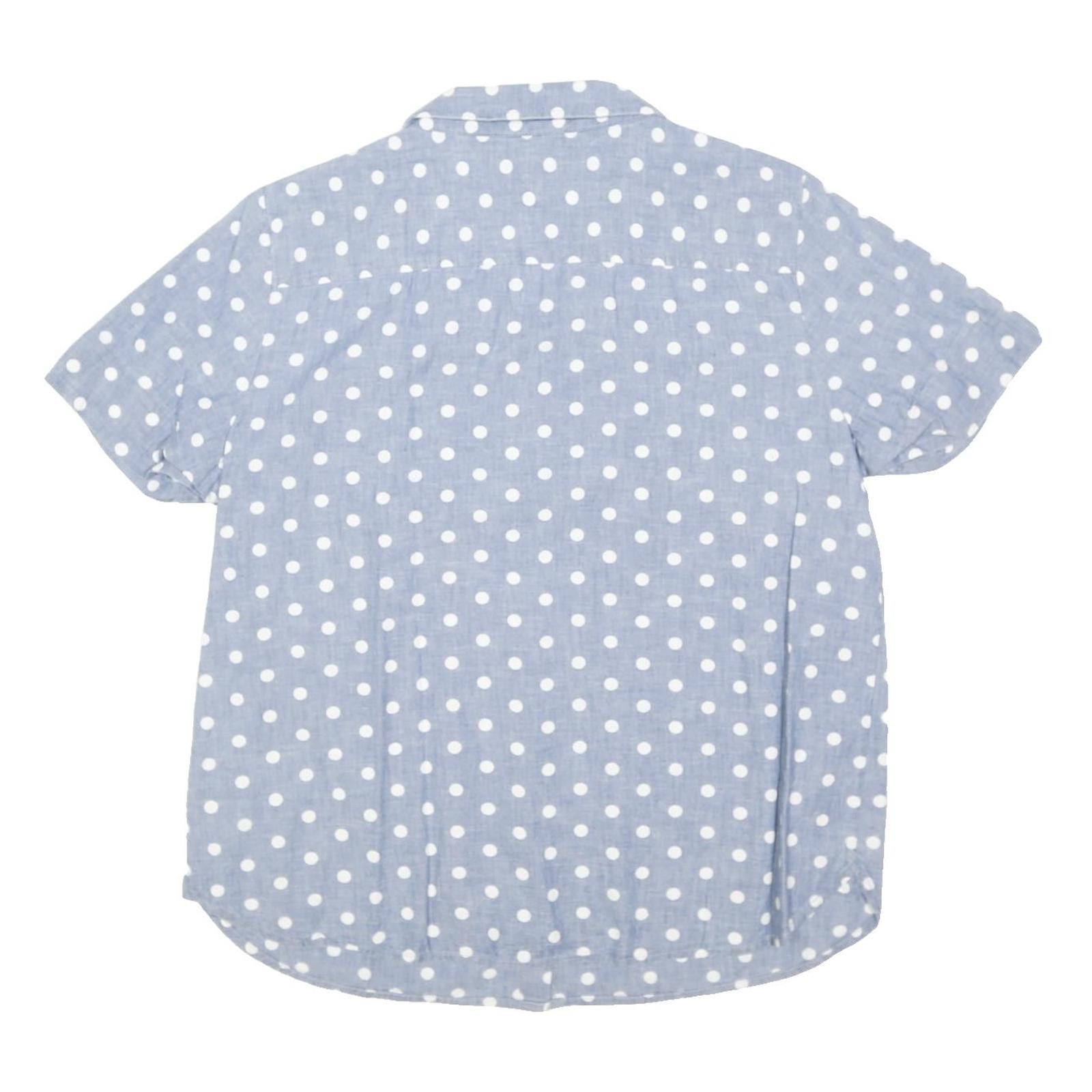 TOMMY HILFIGER Womens Blue & White Polka Dot Shirt XL Casual Cotton Blend Button