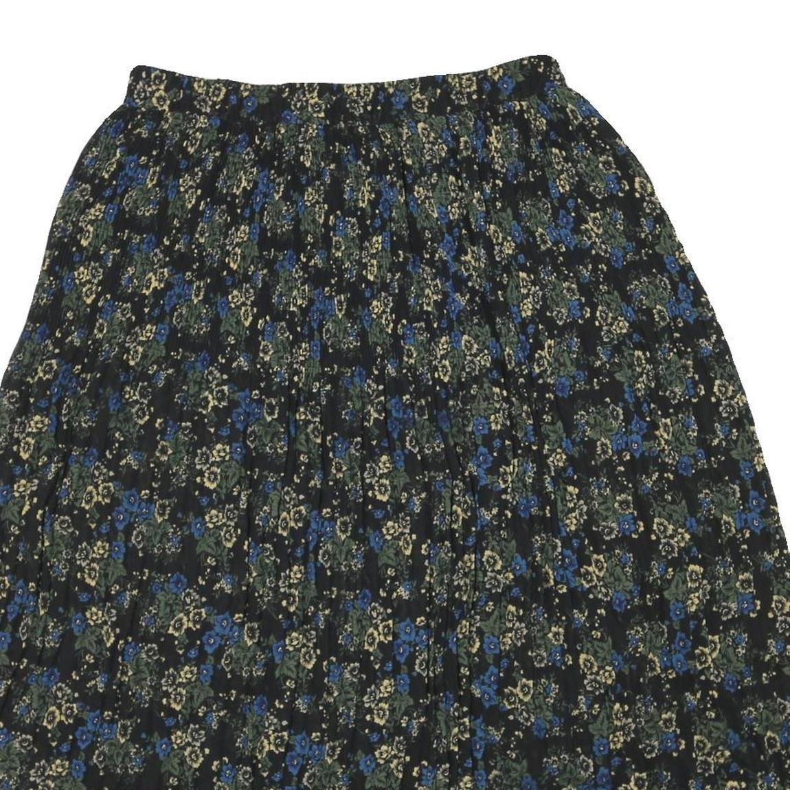 SAG HARBOR Womens Black Floral Pleated Midi Polyester Blend Skirt XL