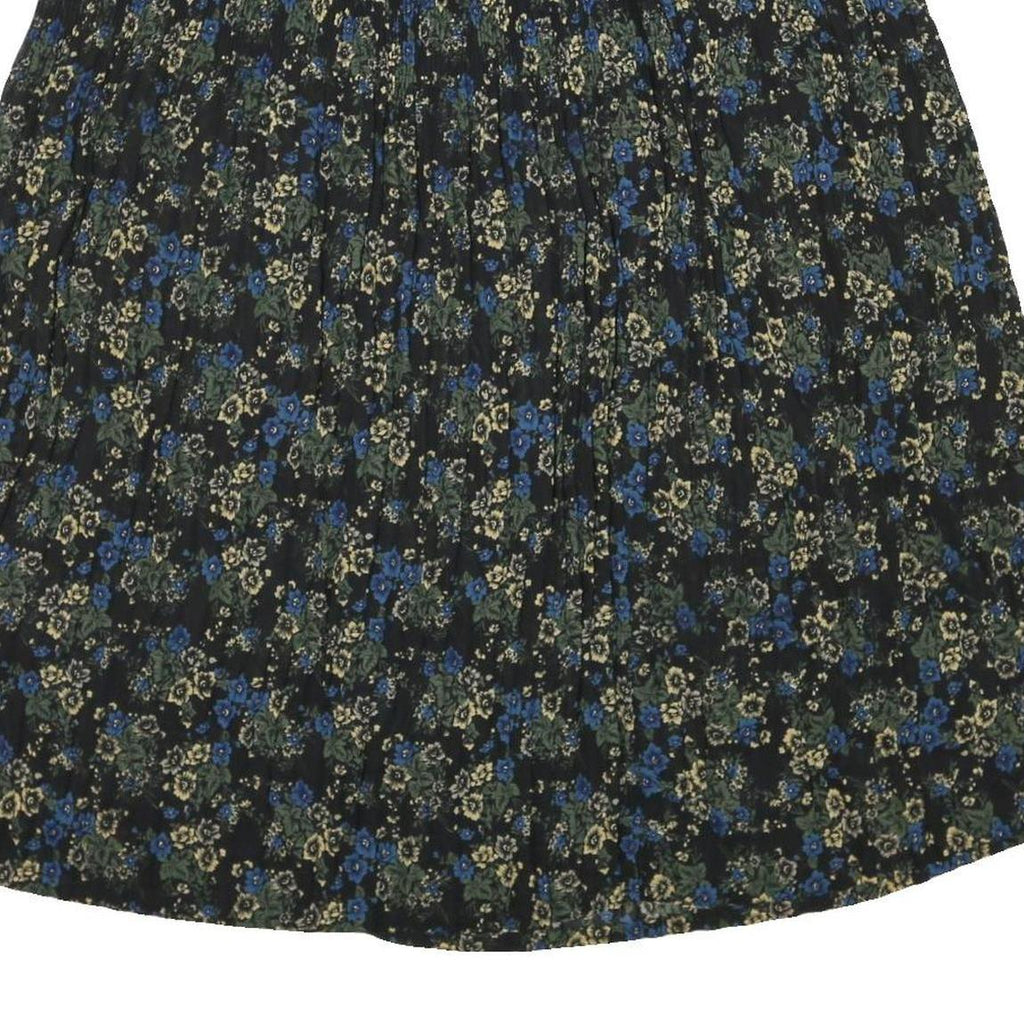 SAG HARBOR Womens Black Floral Pleated Midi Polyester Blend Skirt XL