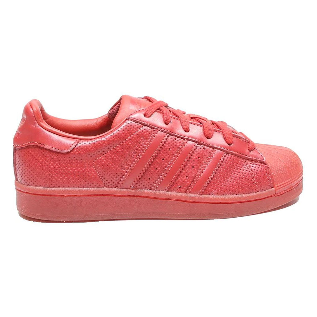 ADIDAS Superstar Boys Low Top Trainers Leather Red UK 4.5 Casual Sports