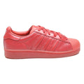 ADIDAS Superstar Boys Low Top Trainers Leather Red UK 4.5 Casual Sports