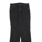 WRANGLER Mens Regular Black Cotton Blend Denim Jeans W32 L34 Zip Pocket