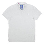 KANGOL Mens Grey Short Sleeve Plain Polo Shirt M British Fit Cotton Casual