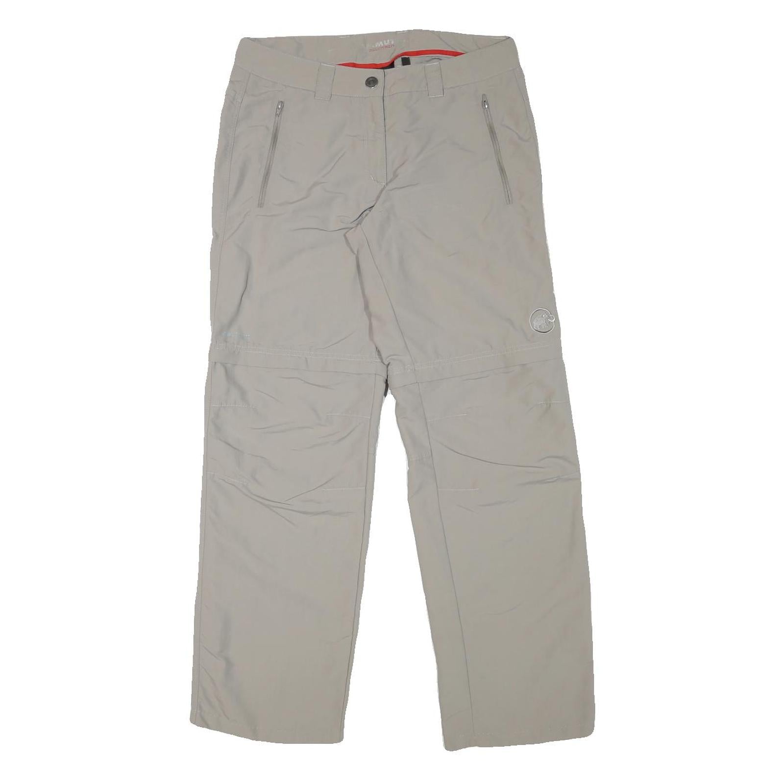 MAMMUT Womens Regular Beige Polyester Blend Trousers W30 L29 Outdoor Zip Pockets