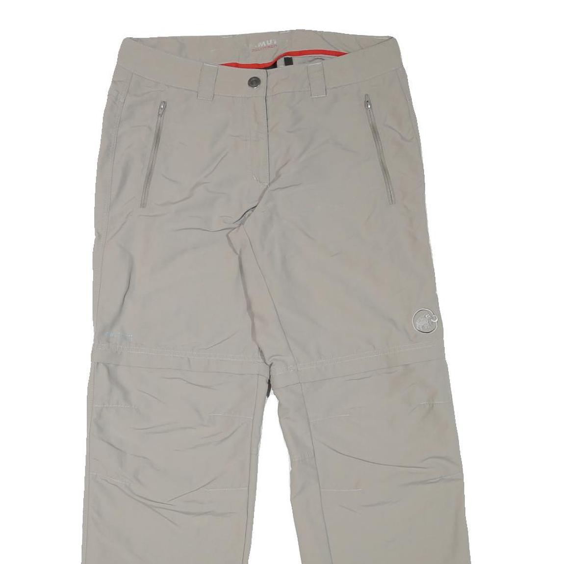 MAMMUT Womens Regular Beige Polyester Blend Trousers W30 L29 Outdoor Zip Pockets