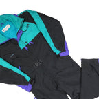 COLUMBIA Mens Black & Teal Dungarees Relaxed Polyester M W36 L30 Outdoor Winter