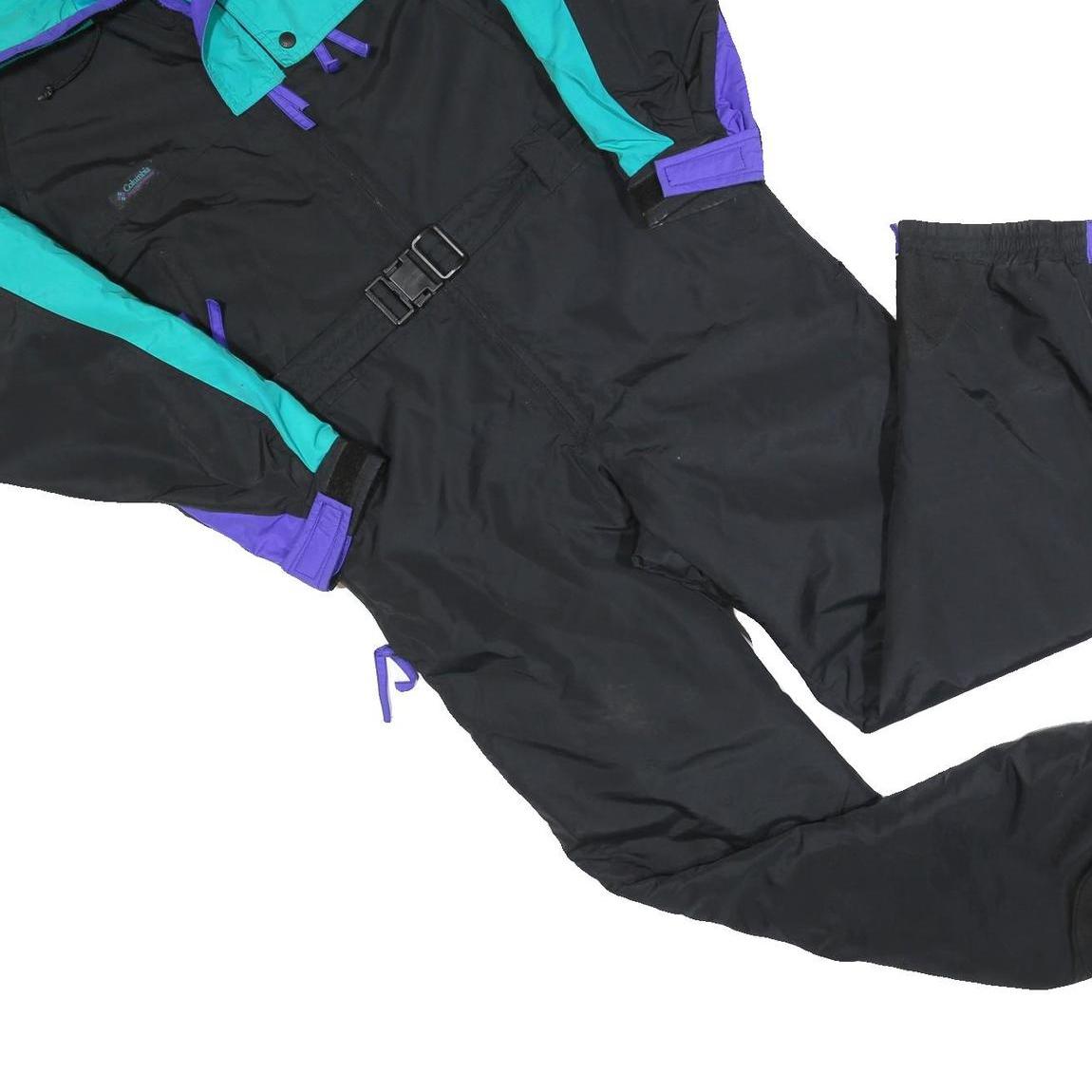 COLUMBIA Mens Black & Teal Dungarees Relaxed Polyester M W36 L30 Outdoor Winter