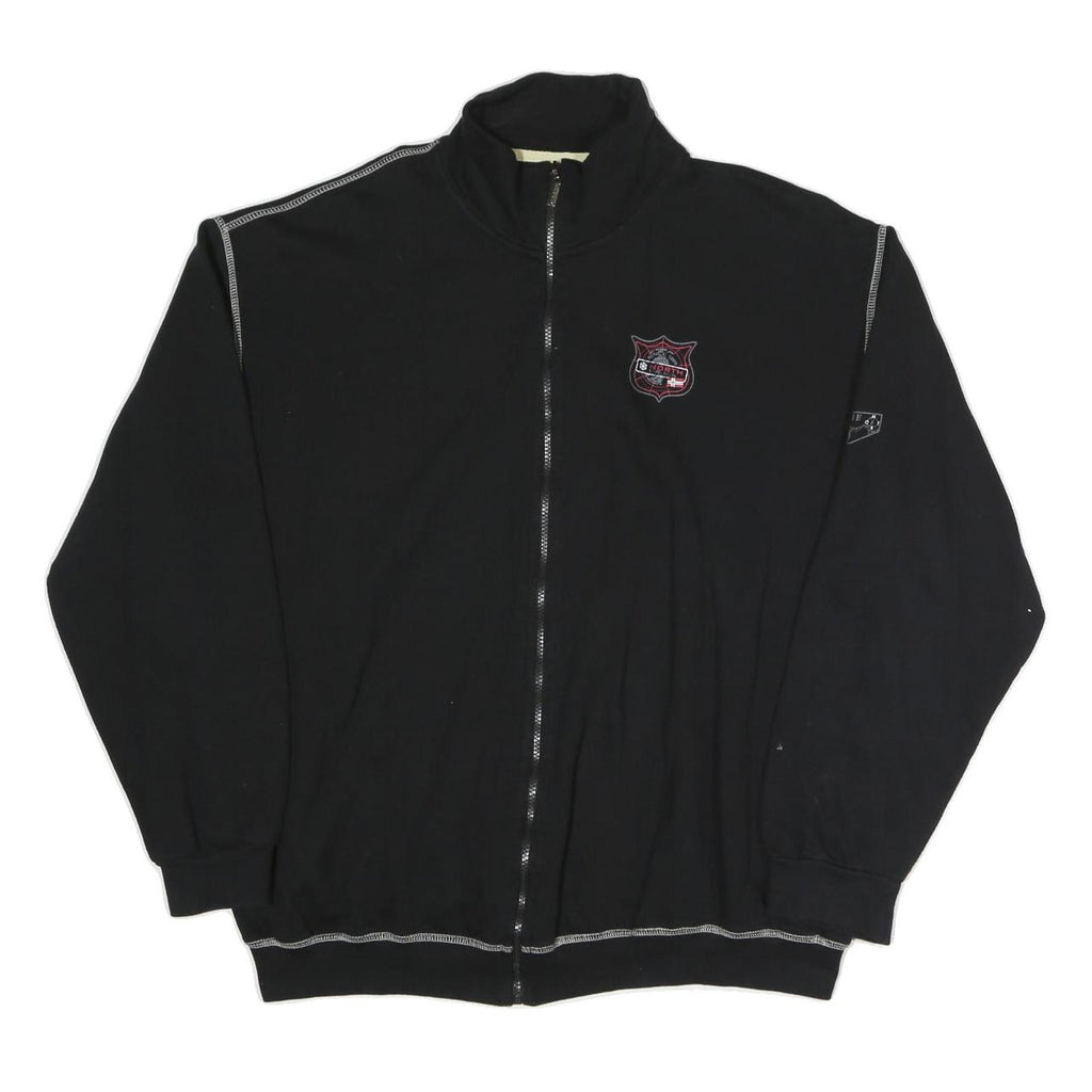 ATLAS FOR MEN Mens Black Cotton Blend Zip Jacket 2XL Casual Everyday Wear