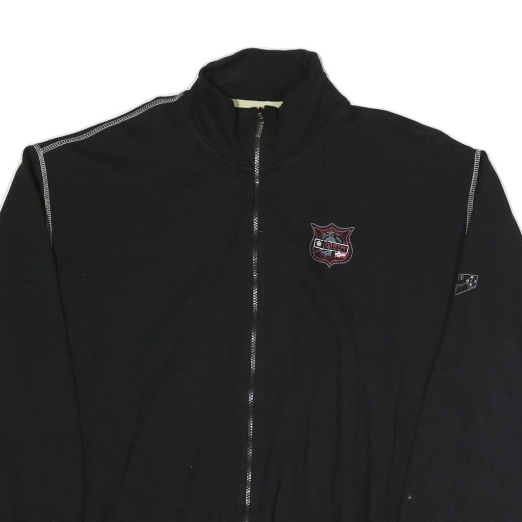 ATLAS FOR MEN Mens Black Cotton Blend Zip Jacket 2XL Casual Everyday Wear