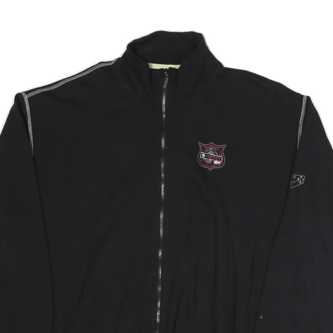 ATLAS FOR MEN Mens Black Cotton Blend Zip Jacket 2XL Casual Everyday Wear