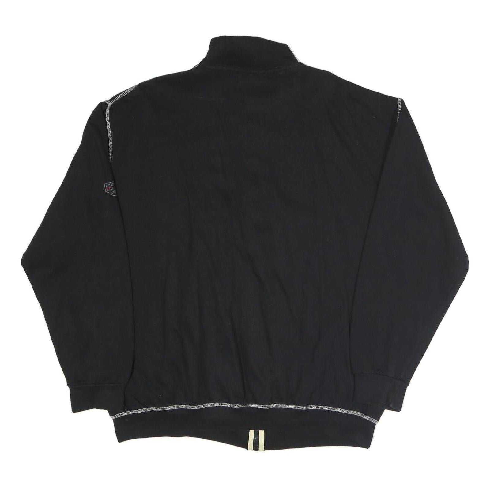 ATLAS FOR MEN Mens Black Cotton Blend Zip Jacket 2XL Casual Everyday Wear
