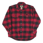 FIELD & STREAM Mens Red & Black Check Shirt L Cotton Blend Lumberjack Long
