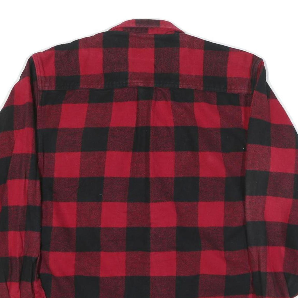 FIELD & STREAM Mens Red & Black Check Shirt L Cotton Blend Lumberjack Long