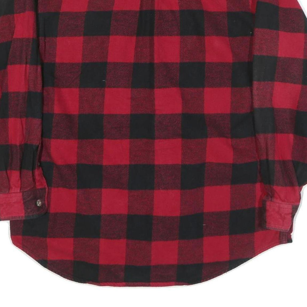 FIELD & STREAM Mens Red & Black Check Shirt L Cotton Blend Lumberjack Long