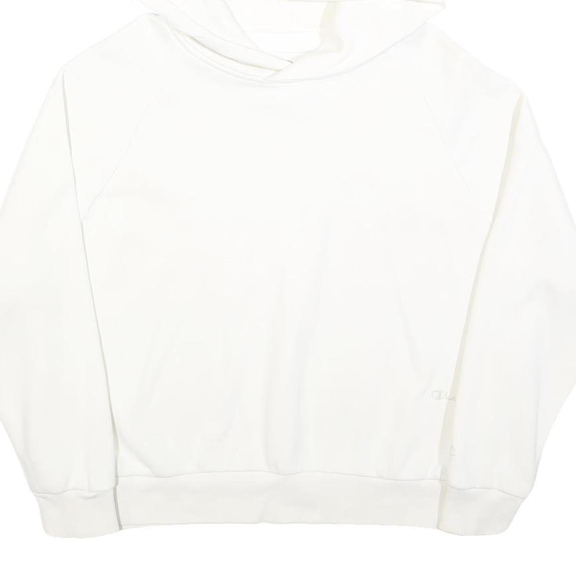 CHAMPION Womens White Hoodie M Cotton Blend Pullover Casual Sweatshirt