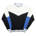 SOUTHERN ACTIVE Mens White Black & Blue Colourblock Plain Crew Neck Jumper L