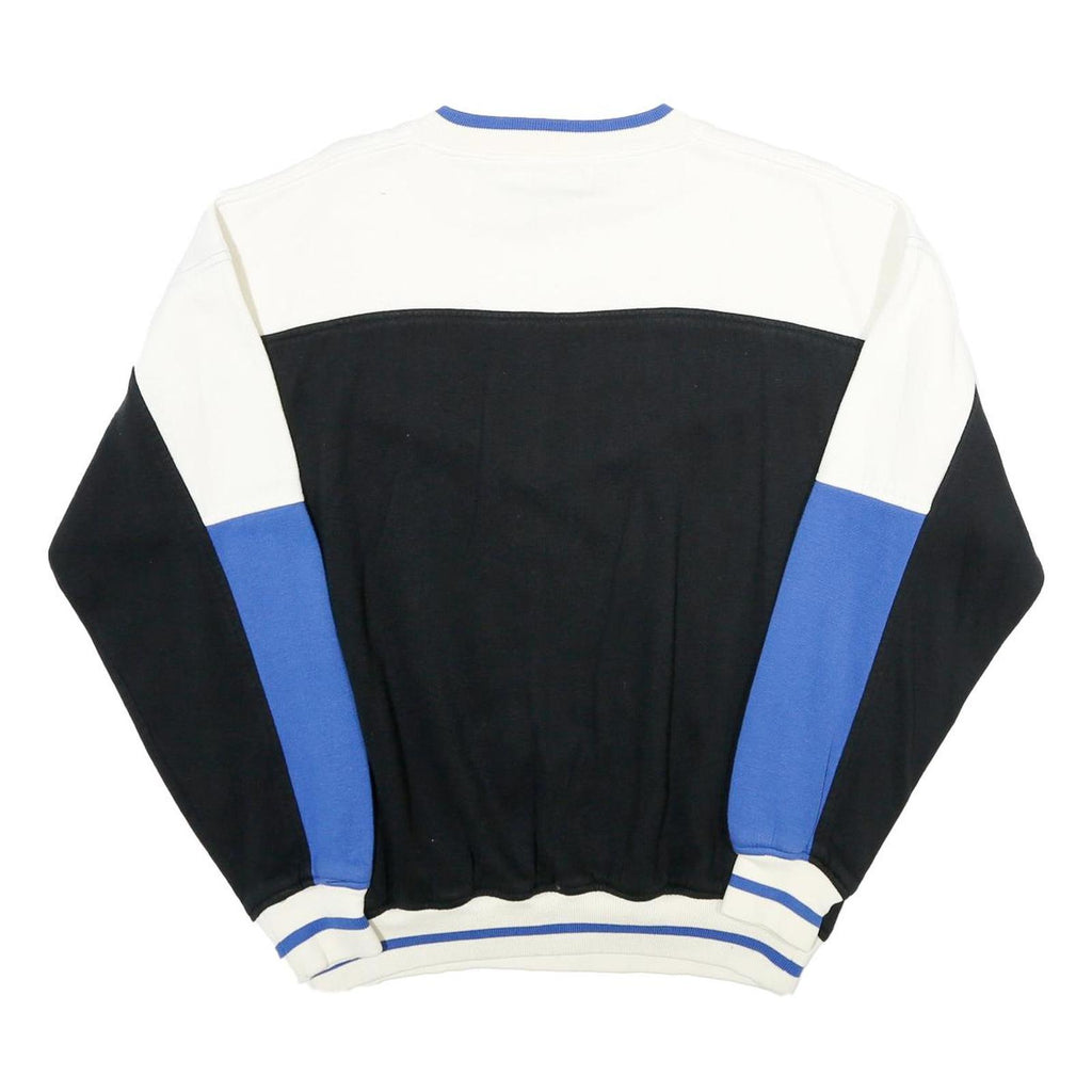 SOUTHERN ACTIVE Mens White Black & Blue Colourblock Plain Crew Neck Jumper L