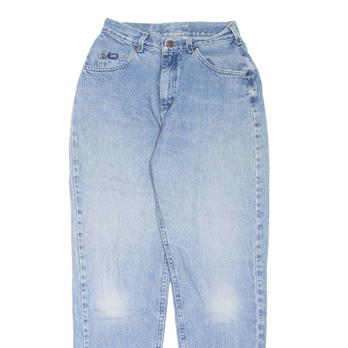 LEE Womens Jeans Blue Regular Mom Stone Wash W24 L30