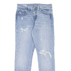 LEVI'S 501 BIG E Jeans Distressed Womens Blue Straight Stone Wash W28 L28