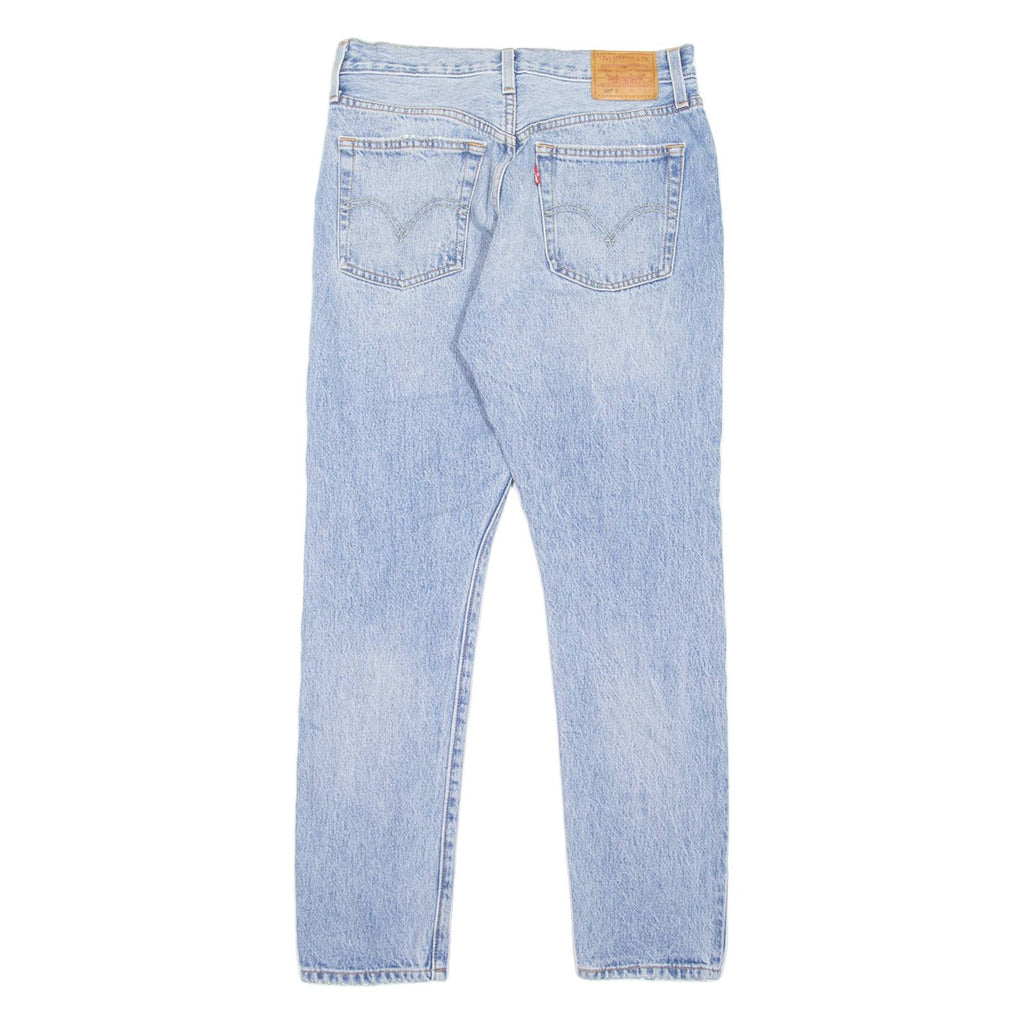 LEVI'S 501 BIG E Jeans Distressed Womens Blue Straight Stone Wash W28 L28