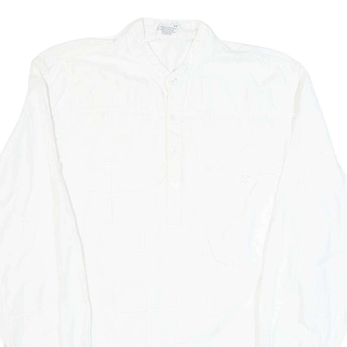 ASHANTI Mens Plain Shirt White Long Sleeve S