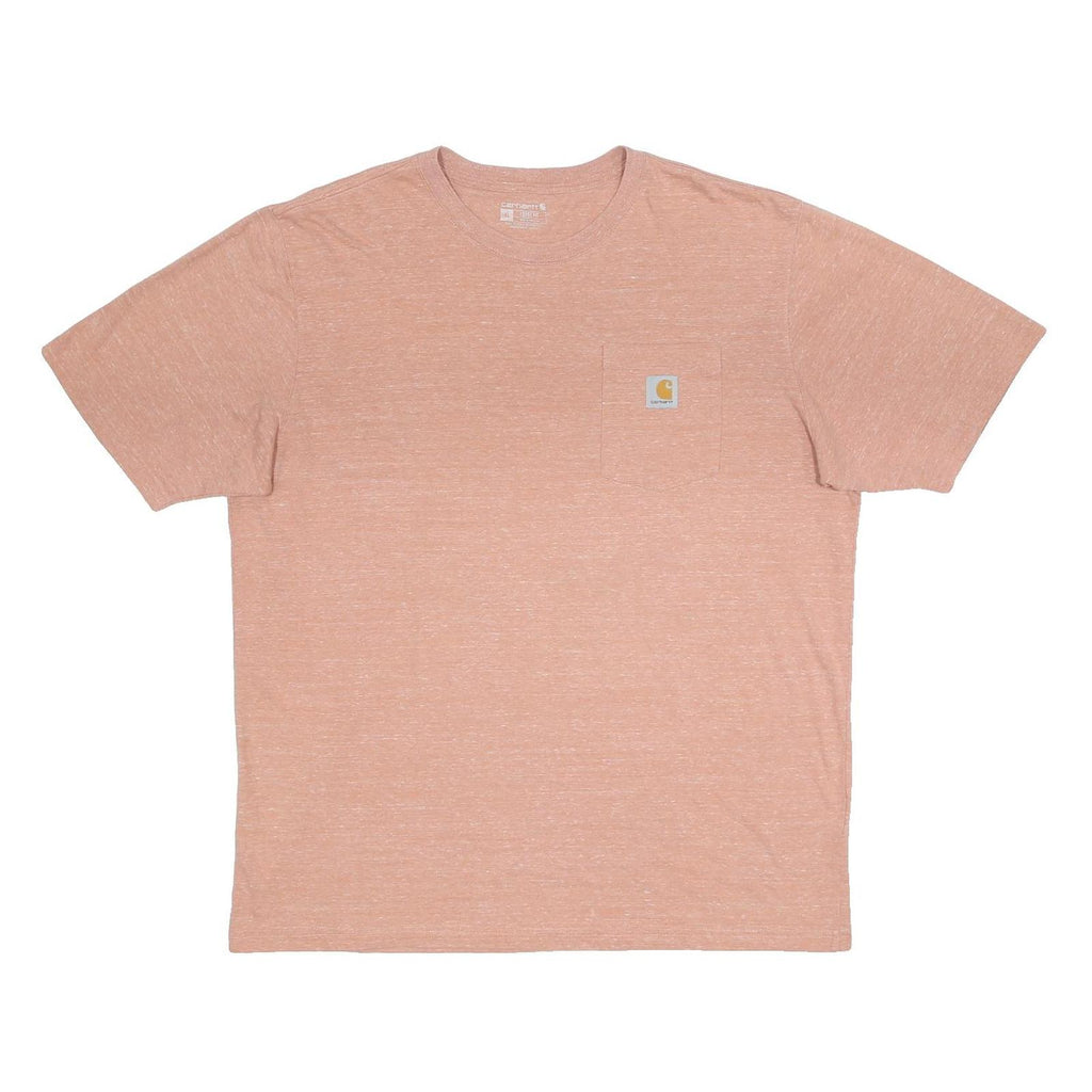 CARHARTT Mens Peach T-Shirt XL Short Sleeve Crew Neck Workwear Pocket