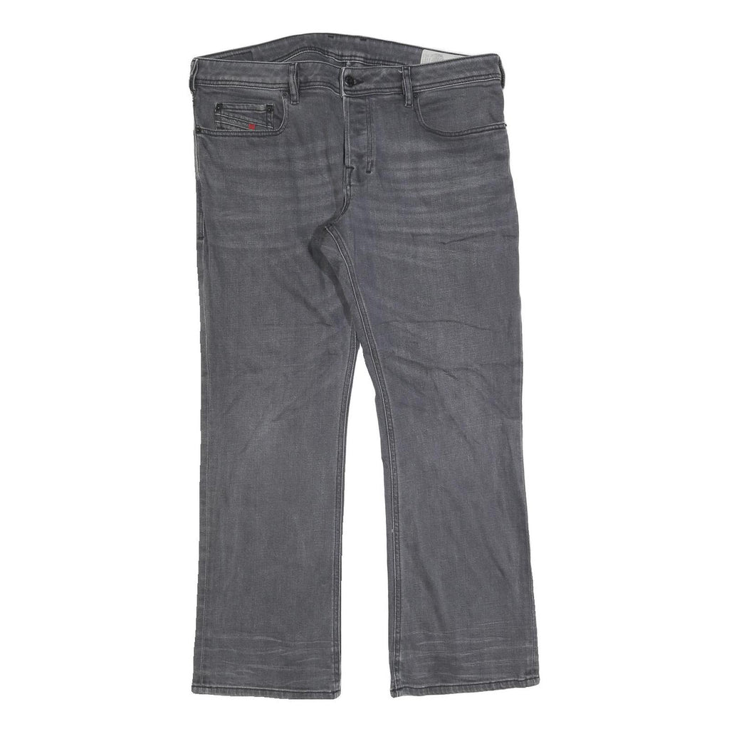 DIESEL Mens Jeans Grey Regular Straight Denim Medium W37 L30 Zip Closure