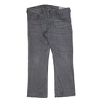 DIESEL Mens Jeans Grey Regular Straight Denim Medium W37 L30 Zip Closure